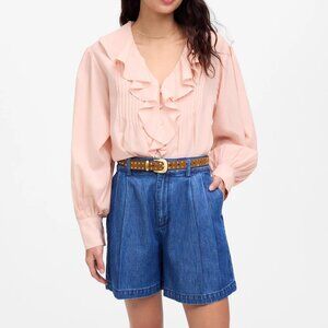 NWT Madewell The Harlow Superwide Jean Short: Airy Denim Edition Womens 27